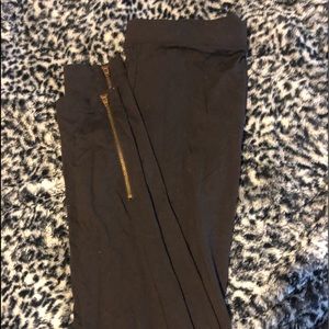 Express mid rise leggings with zippered ankles
